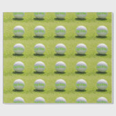 Happy Birthday Golf Ball Wrapping Paper Cadeaupapier (Vlak)