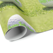 Happy Birthday Golf Ball Wrapping Paper Cadeaupapier (Rol Hoek)