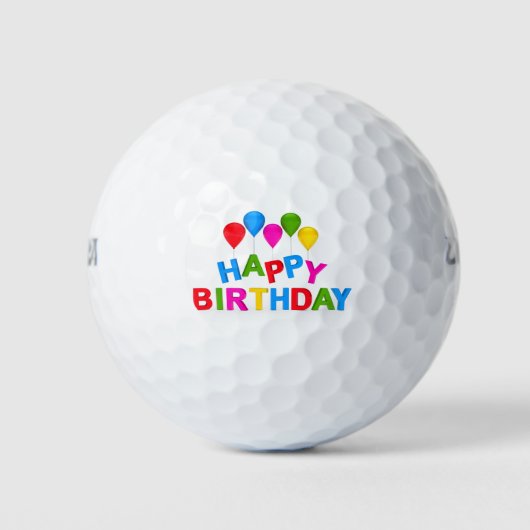 Happy Birthday Golf Balls Golfballen (Voorkant)