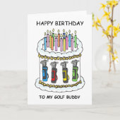 Happy Birthday Golf Buddy Kaart (Gele Bloem)
