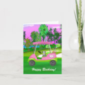 Happy Birthday Golf Cart met Cute Schnauzer Kaart (Voorkant)