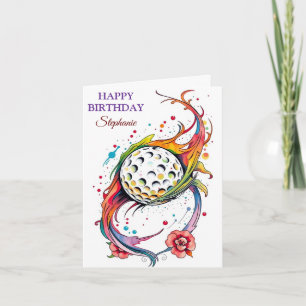 Happy Birthday Golfbal liefhebbers Kaart