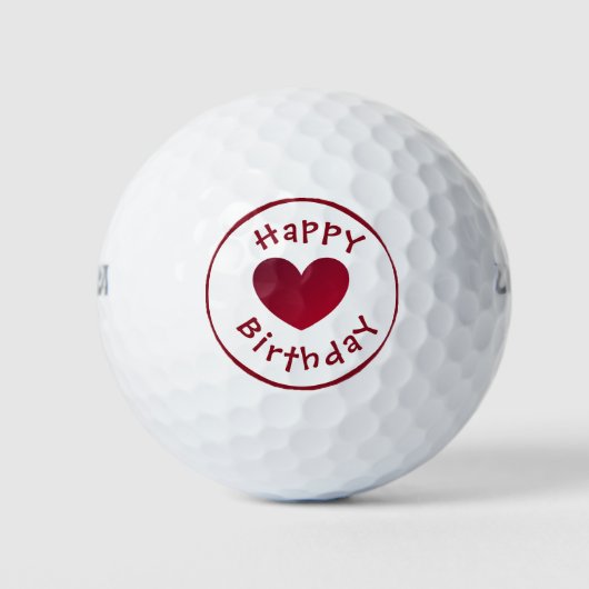 Happy Birthday golfballen van dalDesignNZ (Voorkant)