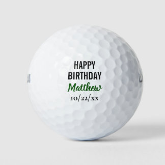 Happy Birthday Golfer Modern Typografie Golfballen