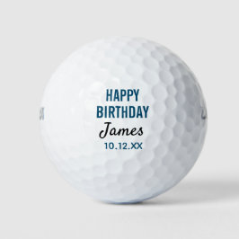 Happy Birthday Golfer Modern Typografie Golfballen