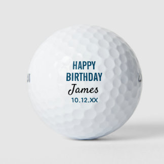 Happy Birthday Golfer Modern Typografie Golfballen