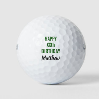 Happy Birthday Golfer Modern Typografie Golfballen