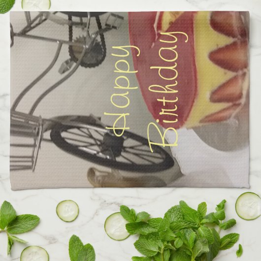 Happy Birthday Good Morning Theedoek (Gevouwen)