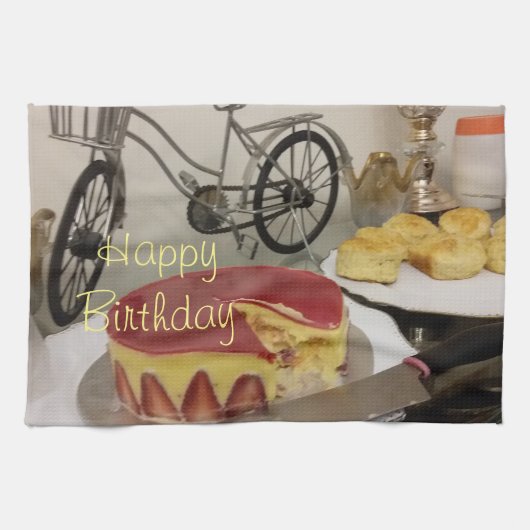 Happy Birthday Good Morning Theedoek (Horizontaal)