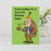 Happy Birthday - Good Old Party (oud man) Kaart (Staand voorkant)