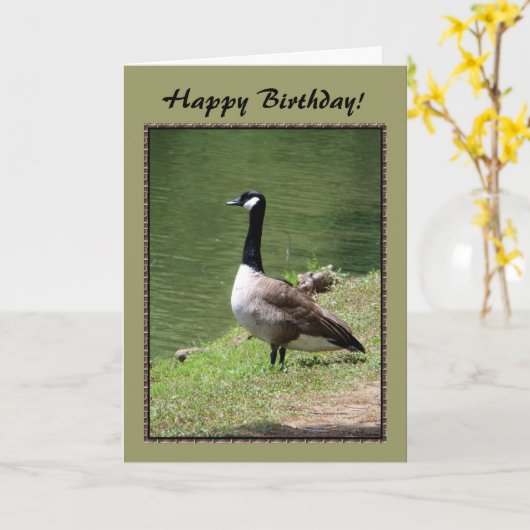 Happy Birthday Goose Kaart (Gele Bloem)
