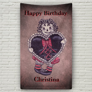 Happy Birthday Gothische Grunge Lappenpop Hart Spandoek