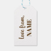 Happy Birthday Goud Elegante Typografie Cadeaulabel (Achterkant)