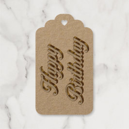 Happy Birthday Goud Elegante Typografie Cadeaulabels