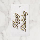 Happy Birthday Goud Elegante Typografie Cadeaulabels (Achterkant)
