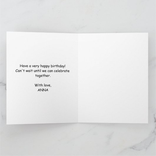 Happy Birthday | Goud en Blush roze bloemen Kaart (Binnen)