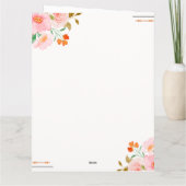 Happy Birthday | Goud en Blush roze bloemen Kaart (Achterkant)