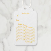 Happy Birthday Gouden Bars van Muzieknoten Cadeaulabels (Voorkant)