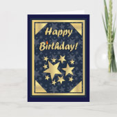 Happy Birthday Gouden Kaart (Voorkant)
