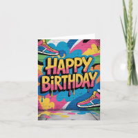 Happy Birthday Graffiti Muur met Sneakers