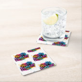 Happy Birthday Graffiti Pink Coaster Kartonnen Onderzetters (Insitu)