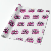 Happy Birthday Graffiti Pink Gift Wrap Cadeaupapier (Uitgerold)
