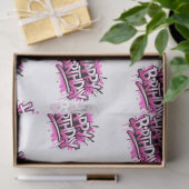 Happy Birthday Graffiti Pink & White Tissuepapier (Geschenk)