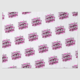 Happy Birthday Graffiti Pink & White Tissuepapier