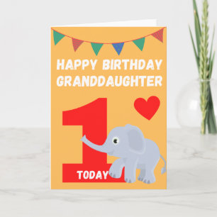 Happy Birthday Granddochter - 1 Today Kaart