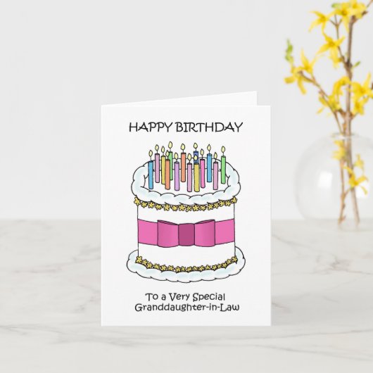 Happy Birthday Granddochter-in-law Kaart (Gele Bloem)