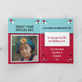 Happy Birthday Granddochter naam foto rood Kaart (Binnen)