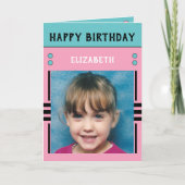 Happy Birthday Granddochter naam foto roze Kaart (Voorkant)