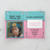 Happy Birthday Granddochter naam foto roze Kaart (Binnen)