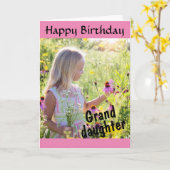 Happy Birthday Granddochter Persoonlijke foto Kaart (Gele Bloem)