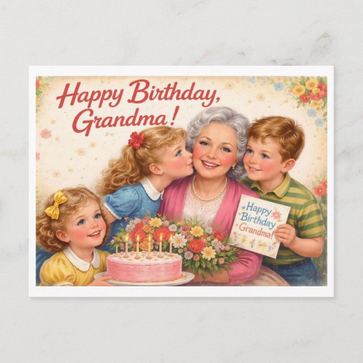 Happy birthday Grandma Briefkaart (Voorkant)