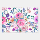 Happy Birthday Grandma Floral Inpakpapier Vel (Voorkant 2)