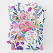 Happy Birthday Grandma Floral Inpakpapier Vel (In situ)