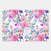 Happy Birthday Grandma Floral Inpakpapier Vel (Voorkant)