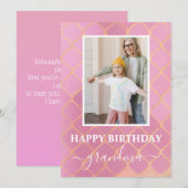 Happy Birthday Grandma-fotokaart Feestdagenkaart (Voorkant / Achterkant)