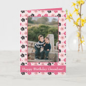 Happy Birthday Grandma-fotokaart Kaart (Gele Bloem)