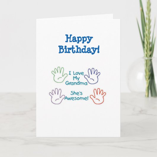 Happy Birthday Grandma - Hands Card Kaart (Voorkant)