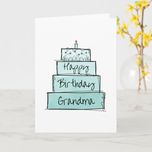 Happy Birthday Grandma Kaart (Gele Bloem)