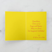 Happy Birthday Grandma Paint Splatter Foto Kaart (Binnen)