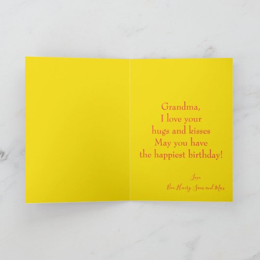 Happy Birthday Grandma Paint Splatter Foto Kaart (Binnen)