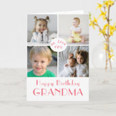Happy Birthday Grandma Photo Collage Card Kaart (Gele Bloem)