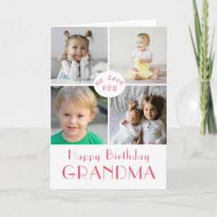 Happy Birthday Grandma Photo Collage Card Kaart