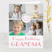 Happy Birthday Grandma Photo Collage LARGE Kaart (Gele Bloem)