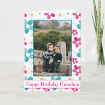 Happy Birthday Grandma Photo Floral Achtergrond
