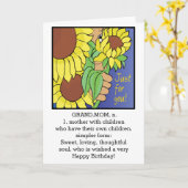 Happy Birthday Grandma Wenskaart Kaart (Gele Bloem)