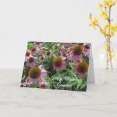 Happy Birthday Grandma White en Purple Flowers Kaart (Gele Bloem)